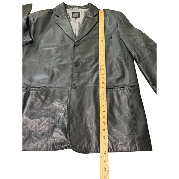 Massimo Moda Collezioni Genuine Leather Jacket Black Mens Size 44 - Picture 6 of 8